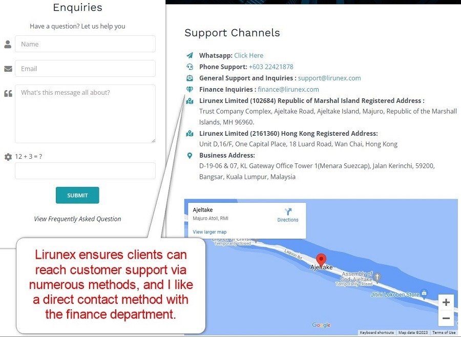 Lirunex Customer Support